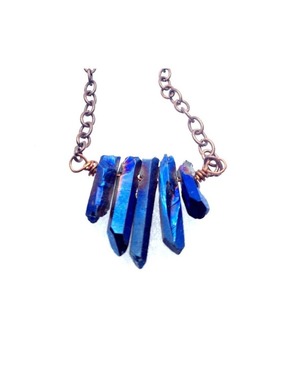 Titanium quartz crystal necklace